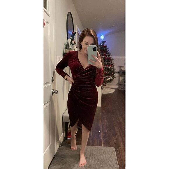 MWOT HUHOT WOMENS VELVET COCKTAIL/PARTY DRESS - Picture 5 of 7